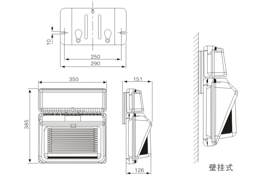 NSC9730防眩通路燈尺寸圖